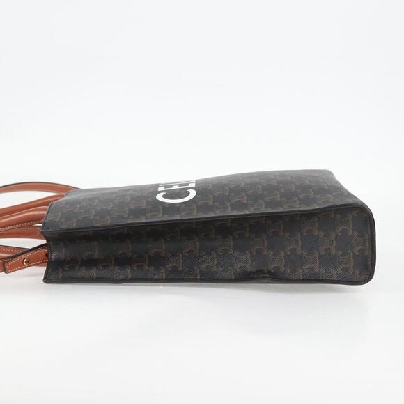 CELINE Triomphe Canvas Vertical Cabas Small Bag Pvc Black Gold - Picture 3 of 13